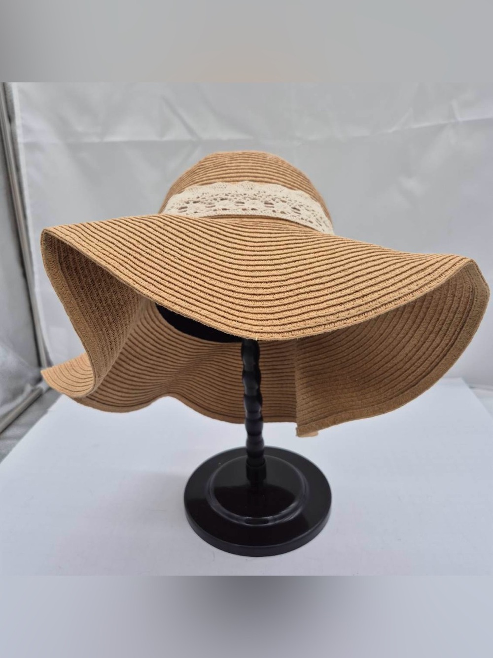Women's Straw Hat with Wide Brim Floppy Beach Wedding Boho Garden Party Resort